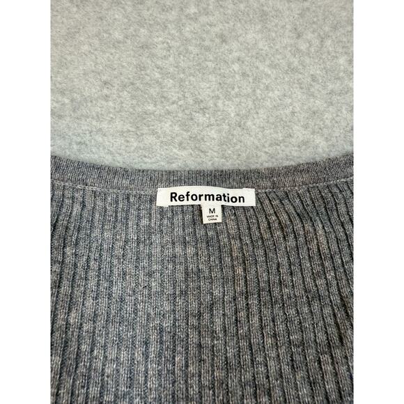 Reformation Womens Size M Gray Idina Cashmere Cropped Cardigan - Picture 3 of 8